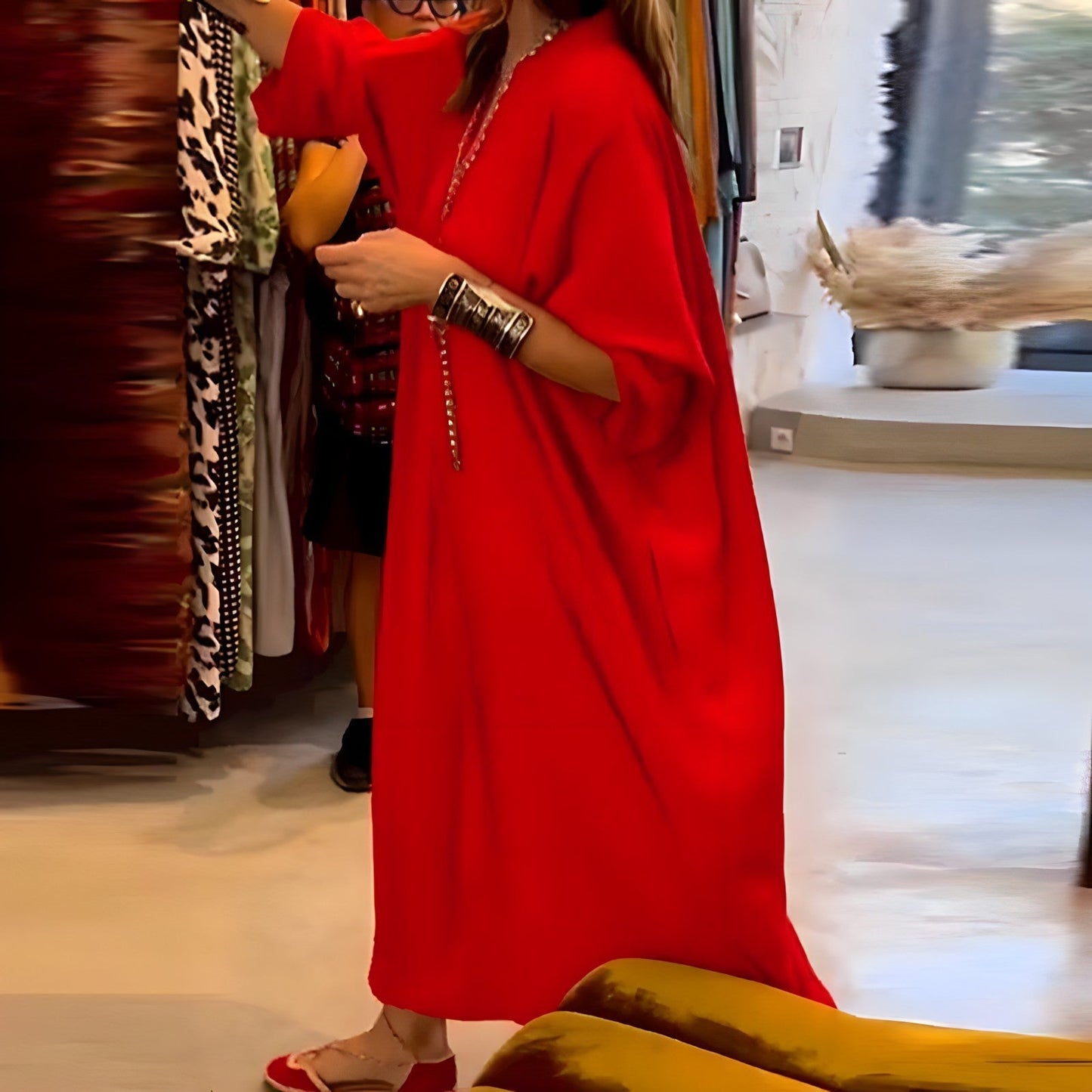 Auriane - Uformell Løs Lang Kjole