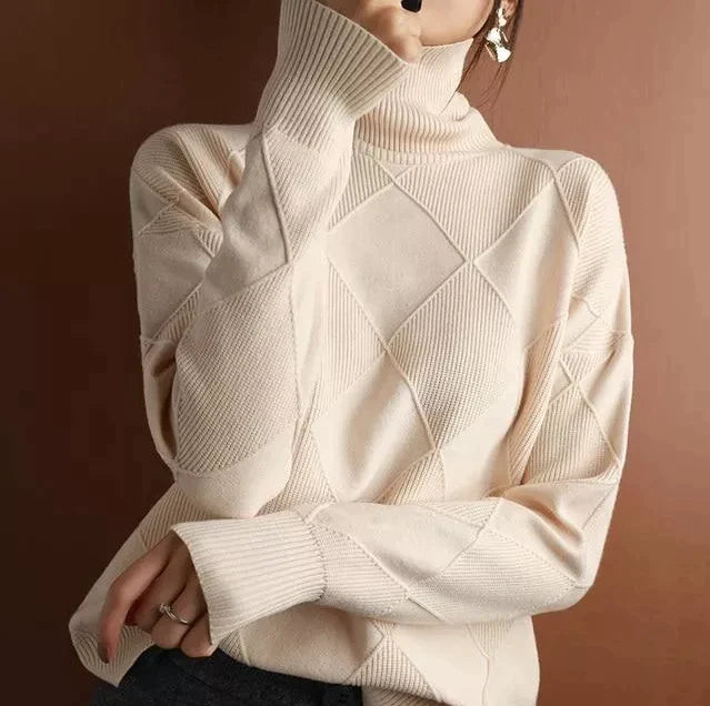 LØS KASHMIRGENSER MED RULLEKRAGE CARDIGAN