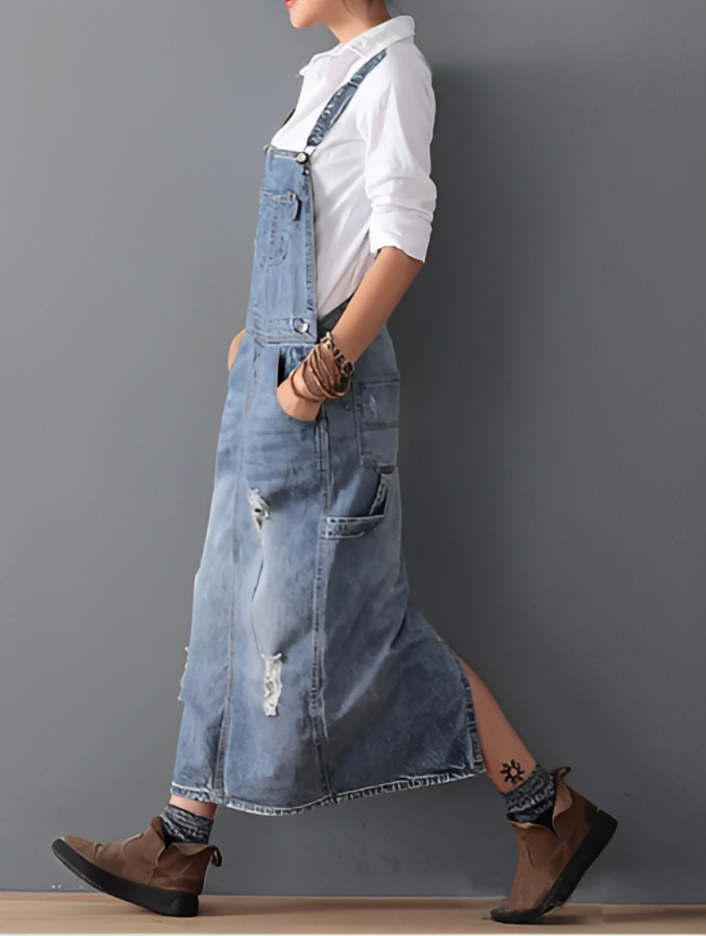 Jeans mote maxikjole