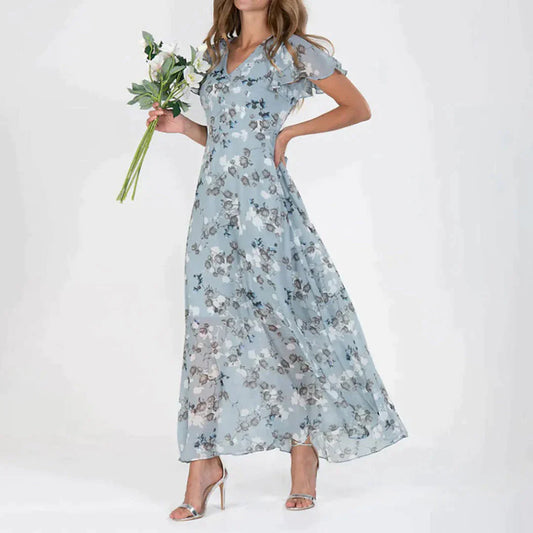 GABRIELLE - Stilig blomstret kjole med blomstermønster