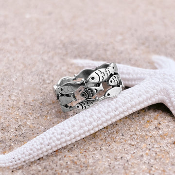 School of Fish Wrap Ring