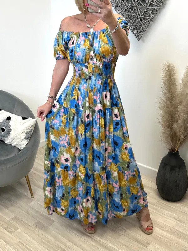 Flower Print Magic Long Maxi Sun kjole