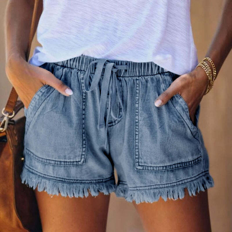 LAURA® | Denimshorts Med Høy Midje