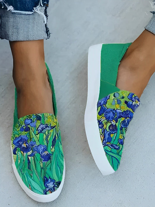 Van Gogh Irises Print Canvas Shoes