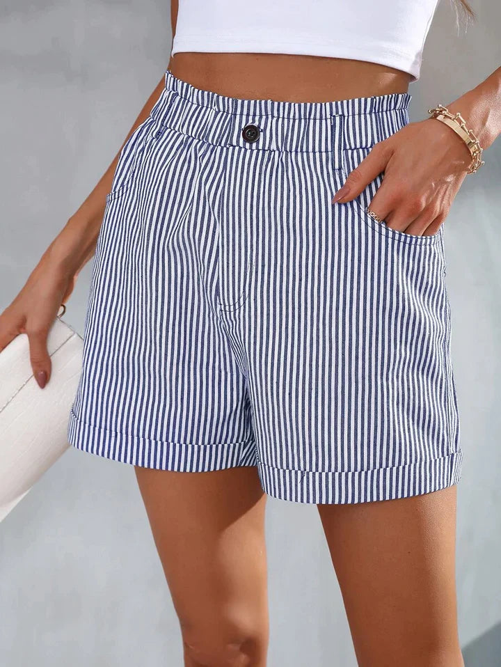 Løse casual stripete shortsLøse casual stripete shorts