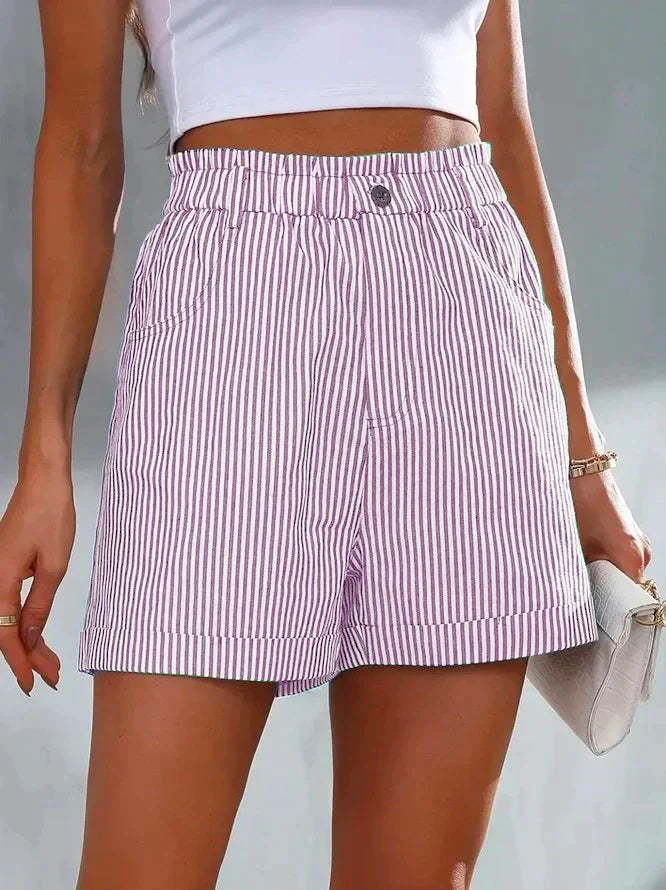 Løse casual stripete shortsLøse casual stripete shorts