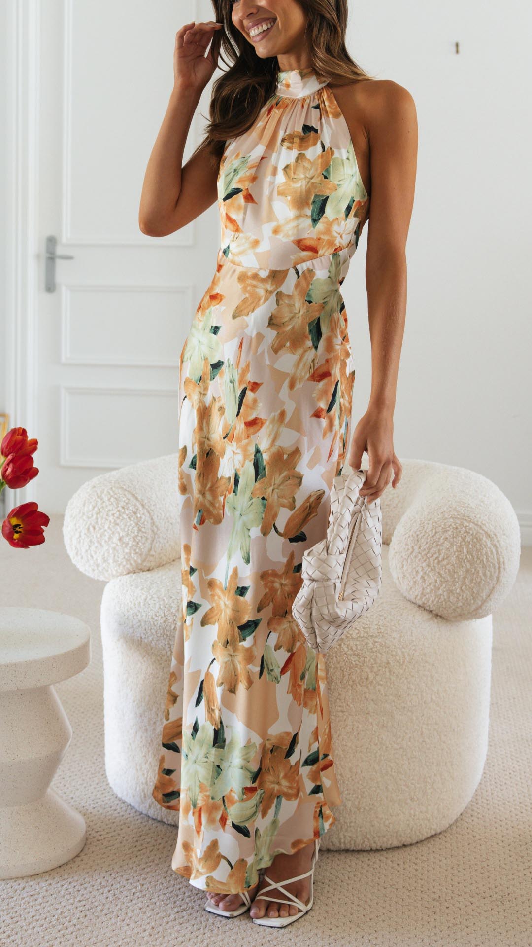 Toperth Floral Grime Maxi Kjole Med Apen Rygg