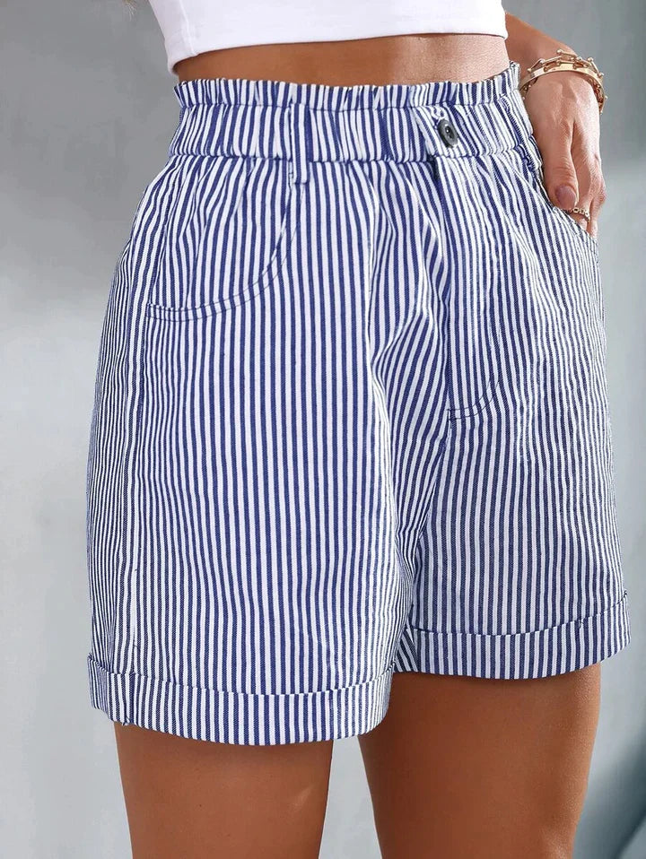 Løse casual stripete shortsLøse casual stripete shorts