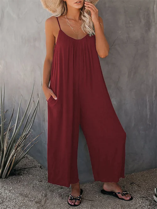 🔥Hot Sale 49% rabatt 🔥Ultimate Flowy Jumpsuit Med Lommer✨Kjøp 2 Ekstra 10% Avsla